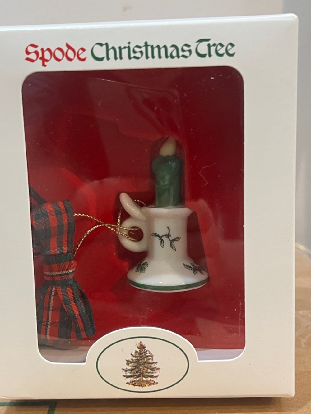 Spode Green and White Candleholder Tree Ornament